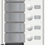 Blue Sea Systems PANEL H2O CB USB 12/24VDC 5POS VERT WH