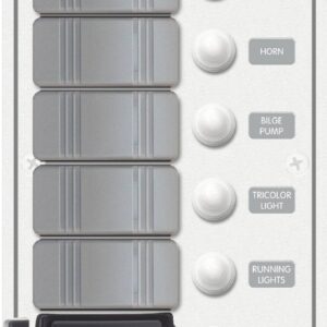 Blue Sea Systems PANEL H2O CB USB 12/24VDC 5POS VERT WH