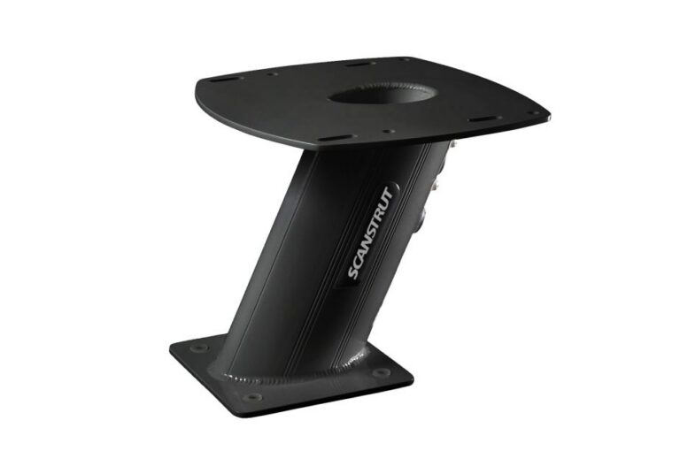 Black APT-250-01 Aluminium PowerTower aft leaning 250mm / 10" for radomes