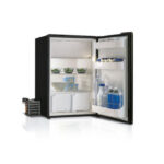 C130LA, Single door refrigerator + holding plate - GREY -, 130L, 12/24Vdc, External