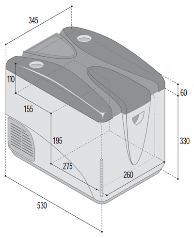 C29D, Portable refrigerator with digital thermostat, 29L, 12/24Vdc - 100/240Vac - Image 3