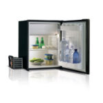 C75LA, Single door refrigerator + holding plate GREY -, 75L, 12/24Vdc, External