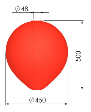 POLYFORM Bar buoy CC3 red; 450 mm x 500 mm