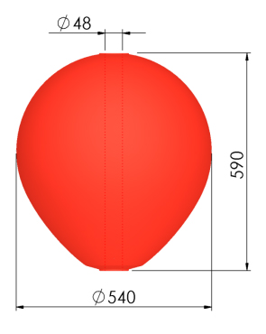 POLYFORM Bar buoy CC4 red; 590 mm x 540 mm