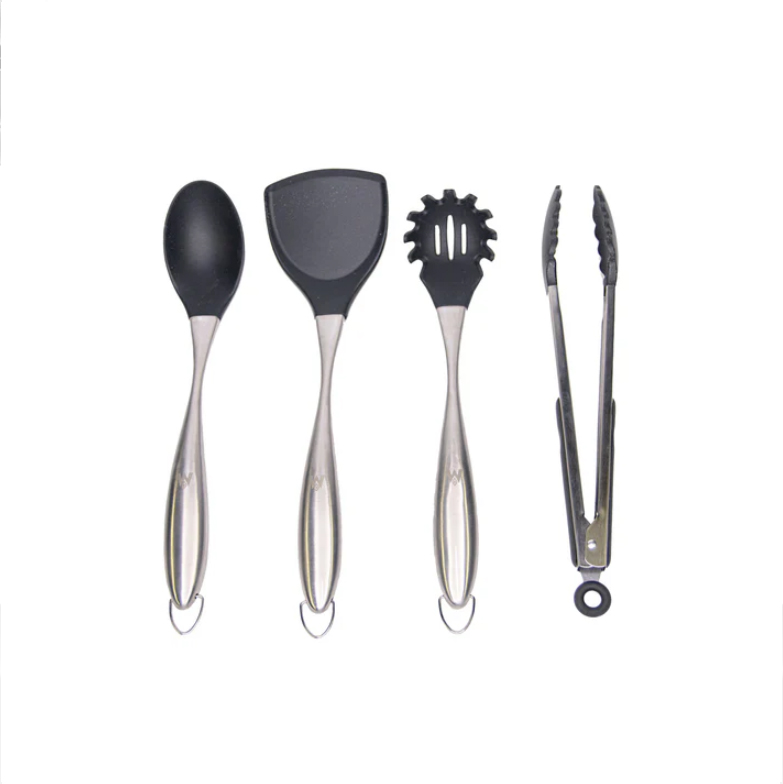 MAGMA Cooking utensil set, 5 piece, stainless steel and silicone
