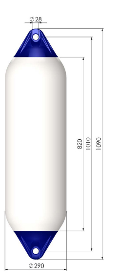 POLYFORM Fender F6 white w/black top; 290 mm x 1090 mm - Image 2