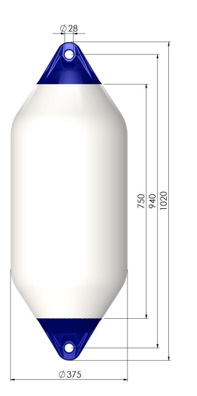 POLYFORM Fender F7 white w/black top; 375 mm x 1020 mm - Image 2