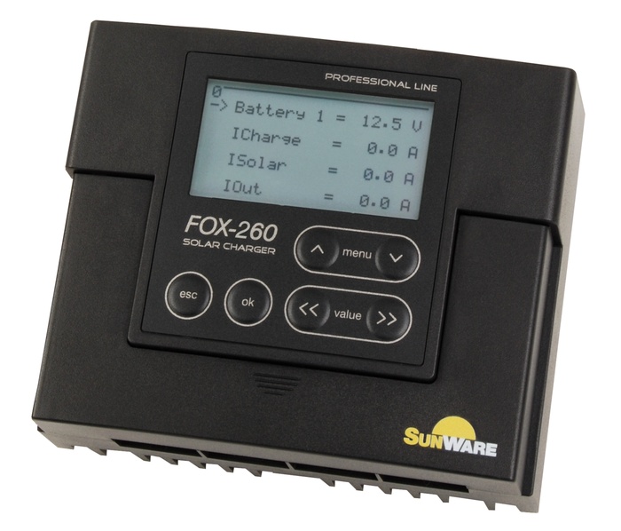 FOX-260 LCD, 20A, 12V/24V over- +discharge protection
