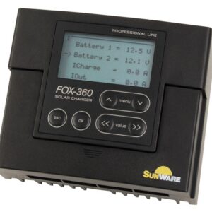 FOX-360 LCD, 20A, 12V/24V 2 Batt, over- +discharge protection