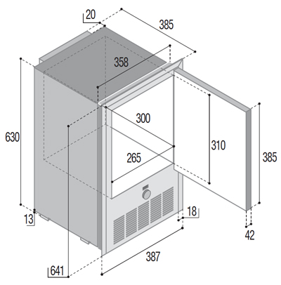 IM CL Hydro, Ice maker with main water system wiring - door outside, L, 12Vdc, Internal - Image 3