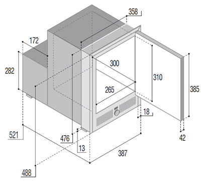 IM Hydro XT, Ice maker with main water system wiring - door outside, L, 12Vdc, Internal - Image 3