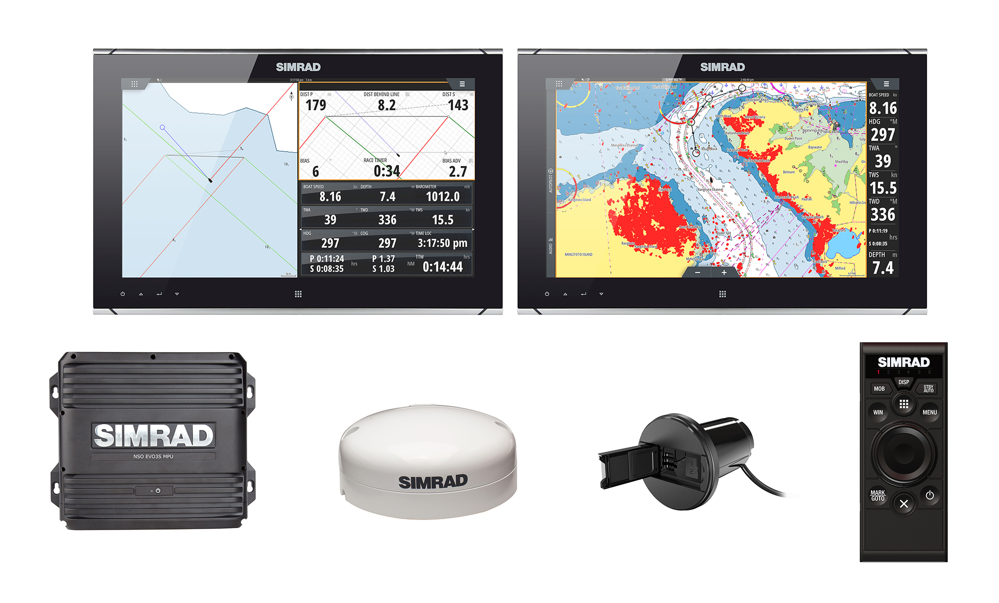 Simrad Yachting NSO evo3S MPU, 2 x 16" baassüsteem