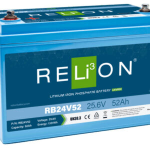 „Relion“ 25,6 V 52 Ah LiFePO4 akumuliatorius