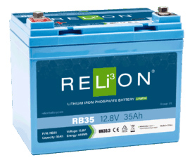 „Relion“ 12,8 V 35 Ah 3SC LiFePO4 akumuliatorius