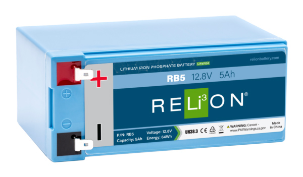 Relion 12.8V 5 Ah F2 klemm LiFePO4 aku