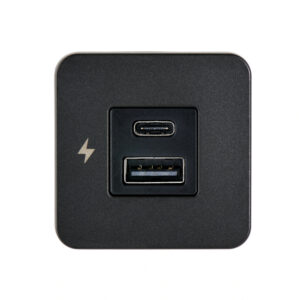 TILE - USB-A / USB-C Interiors Charging Socket 12/24V - Black Bezel