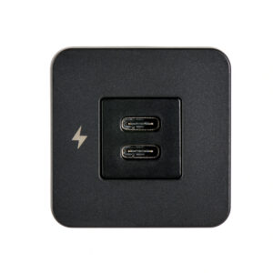 TILE - USB-C / USB-C Interiors Charging Socket 12/24V - Black Bezel