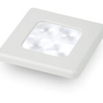 SLIM LINE SQUARE LED LAMP, WARM WHITE LIGHT, WHITE PLASTIC RIM 24V
