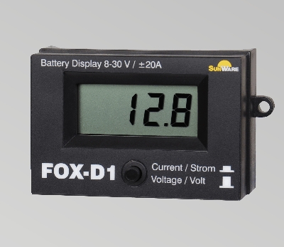 FOX-D1 voltage/current display surface mount, max. 20 A, 8-30 V